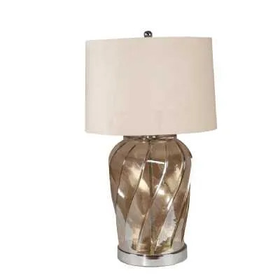 Ambassador Metallic Glass Lamp With Velvet Shade