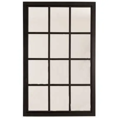 Black Wooden Window Mirror