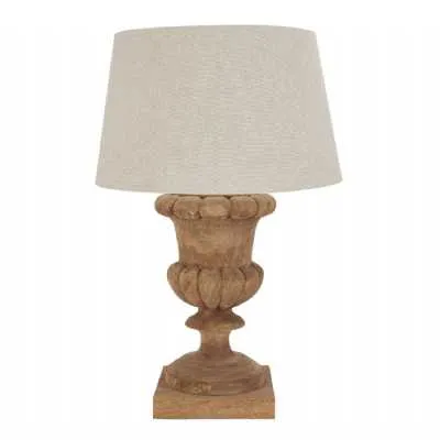 Delaney Natural Wash Fluted Lamp With Linen Shade