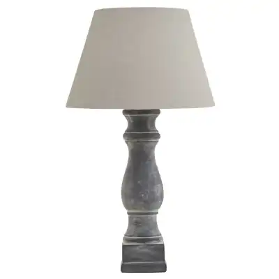 Amalfi Grey Candlestick Table Lamp With Linen Shade