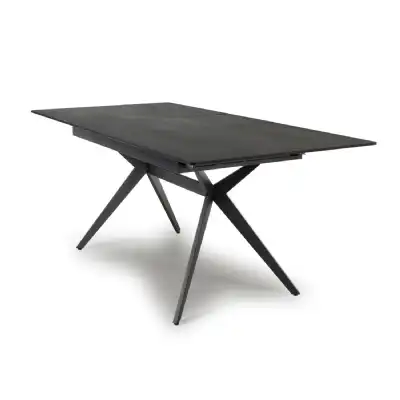 Black Sintered Stone Extending Dining Table