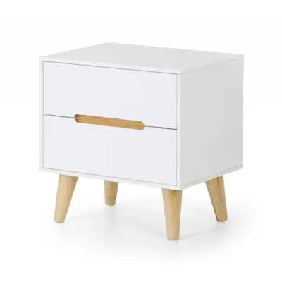 Alicia 2 Drawer Bedside White