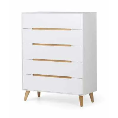 Alicia 5 Drawer Chest White