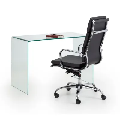 Modern Amalfi Bent Glass Desk