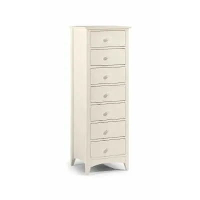 Cameo 7 Drawer Narrow Chest Stone White