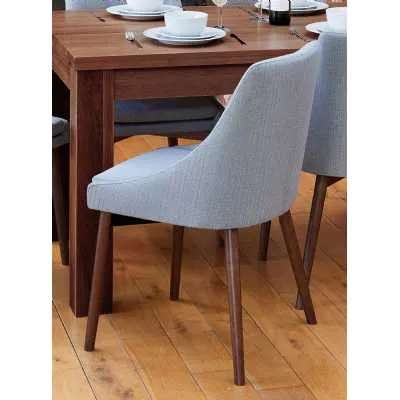 Pair of Walnut Grey Dining Chairs