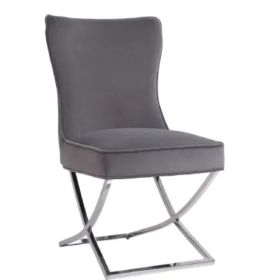 The Chair Collection Dining Chair Grey Velvet