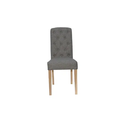 Button Back Chair Dark Grey