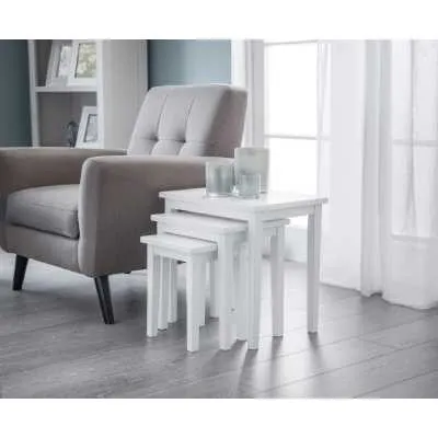 Cleo Nest Of Tables Pure White Finish