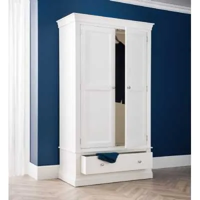 Clermont 2 Door 1 Drawer Wardrobe White