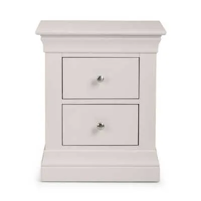 Clermont 2 Drawer Bedside Light Grey