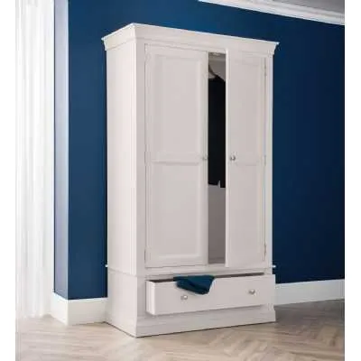 Clermont 2 Door 1 Drawer Wardrobe Light Grey