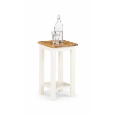 COXMOOR TALL NARROW SIDE TABLE IVORY AND OAK