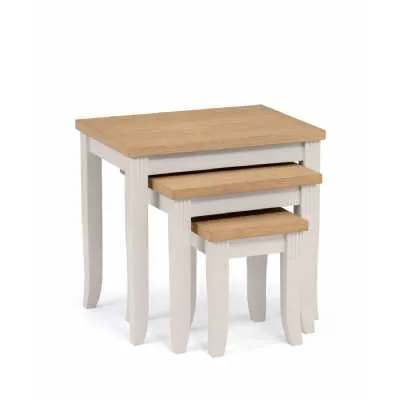 Davenport Oak Elephant Grey Nest Of Tables