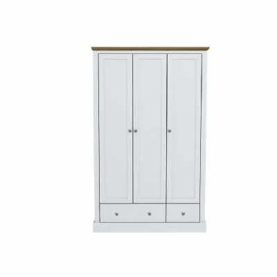 Devon 3 Door 2 Drawer Wardrobe White