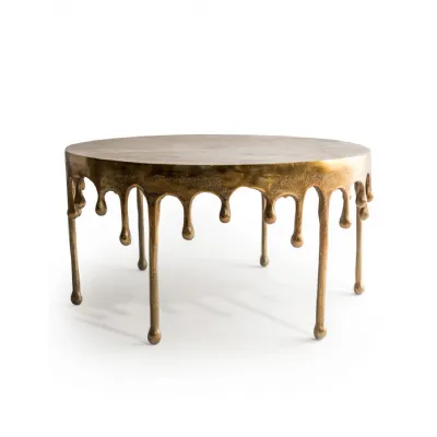 Gold Dali Drip Aluminium Round Coffee Table