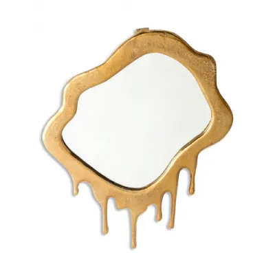 Large Gold 'Dali' Drip Aluminium Wall Mirror