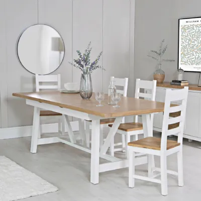 EA Dining White 1.8m Refectory Butterfly Extending table