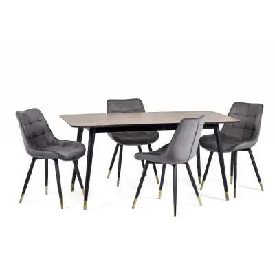 Findlay Rectangular Dining Table Walnut And Black