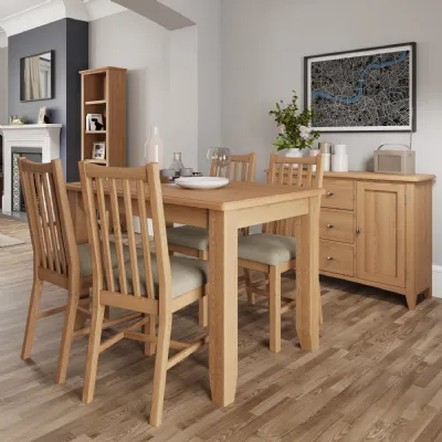 Solid Light Oak 1.2m Rectangular Extending Dining Table