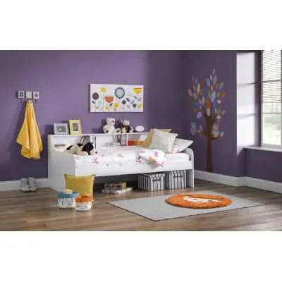 Pure Matt White Painted Kids Modern Daybed with Under Bed Storage