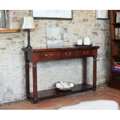 Traditional Dark Wood Mahogany Console Table