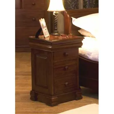 Mahogany 4 Drawer Lamp Bedside Table Traditional Dark Wood Finish