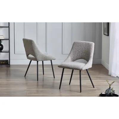 Iris Boucle Dining Chair Grey