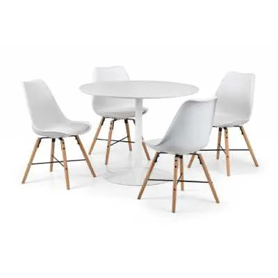 Kari Dining Chair White Seat And Oak Legs