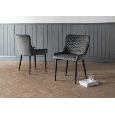 Luxe Velvet Dining Chair Grey