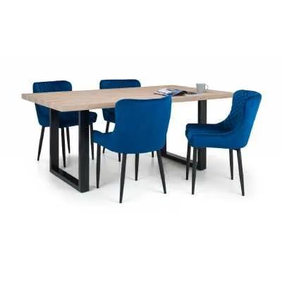 Luxe Velvet Dining Chair Blue