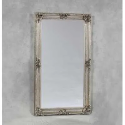 Large Baroque Silver Rectangular Ornate Wall Mirror