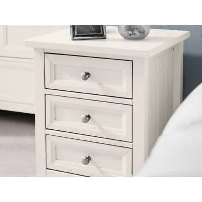 Maine 3 Drawer Bedside Surf White