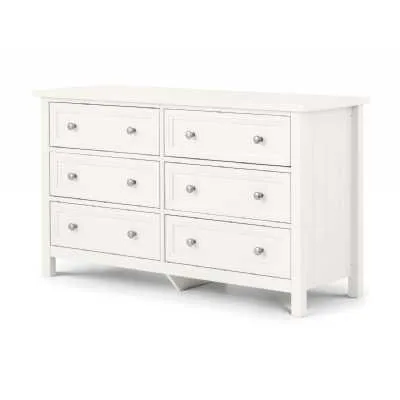 Maine 6 Drawer Wide Chest Surf White