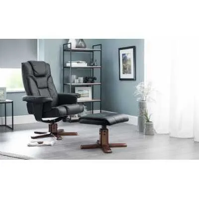 Malmo Massage Recliner And Stool Black