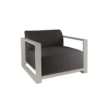 Metal Dark Grey Fabric Outdoor Modular Single Chair