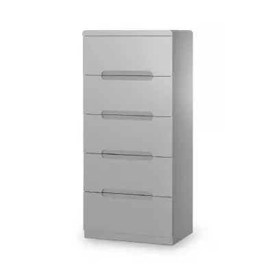 Manhattan 5 Drawer Narrow Chest Grey