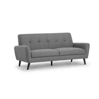 Monza 3 Seater Compact Retro Sofa Grey