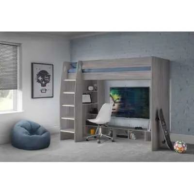 Nebula Gaming Bed Grey Oak