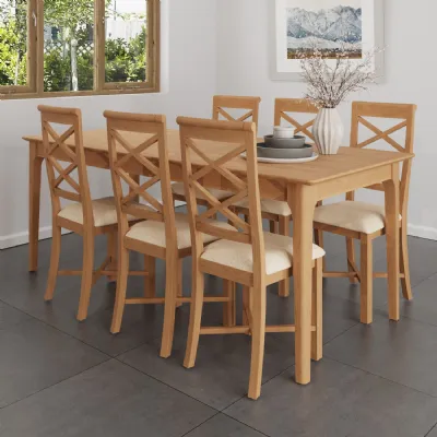 Oak Wood 1.6m Butterfly Extending Dining Table