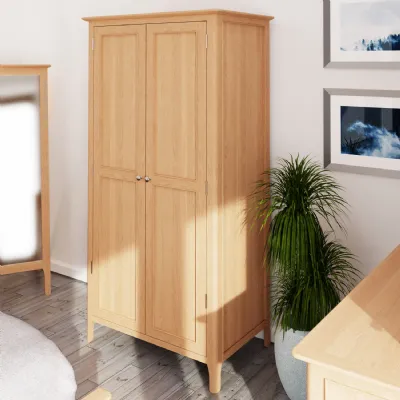 Oak 2 Door Double Wardrobe