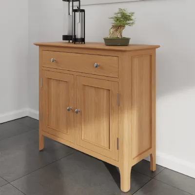 Small Oak Sideboard 1 Drawer 85cm Wide