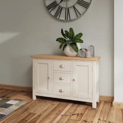 Grey Painted Sideboard Light Oak Top