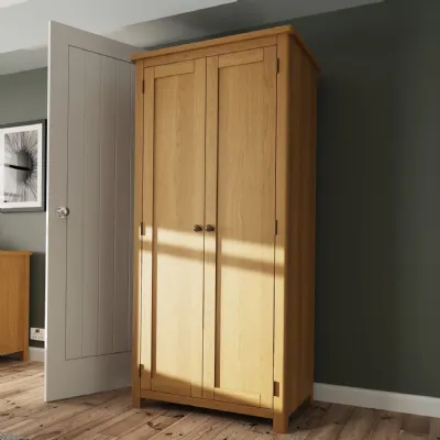 Rustic Oak Double Wardrobe