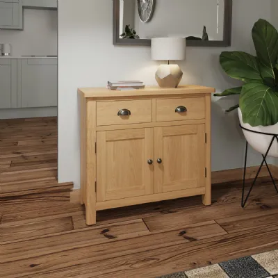 Rustic Oak 2 Door Sideboard Cabinet