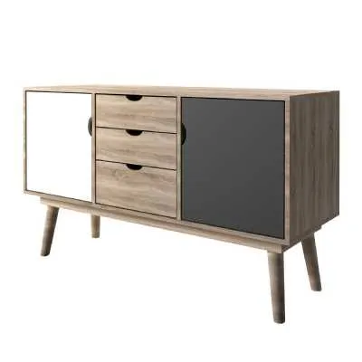 Scandi Oak 2 Door Sideboard Grey