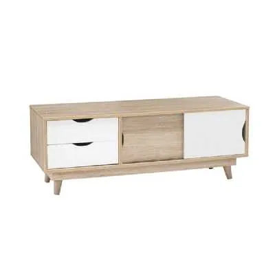 Scandi Oak TV Unit White