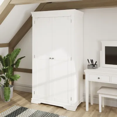 Modern Large Wardrobe In White Painted Finish