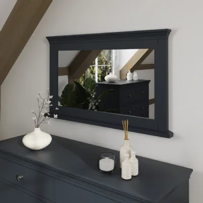 Classic Rectangular Dark Grey Painted Wall Mirror