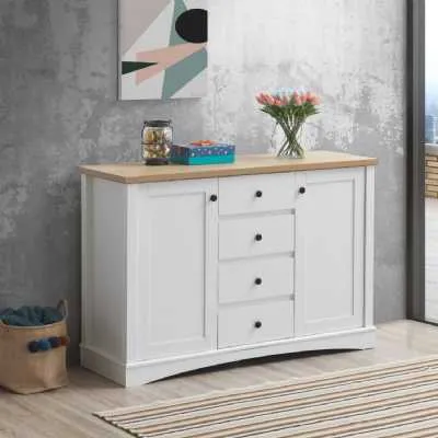 Modern 2 Door And 3 Drawer Sideboard with Metal Round Handles 90 x 132.5cm